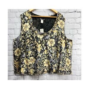 Sigrid Olsen Collection Women 100% Silk Sleeveless Floral Top Size 24W NWT $139